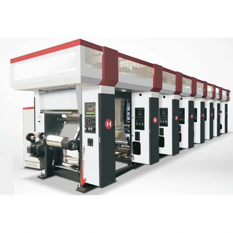 3-12 रंग कम्प्यूटरीकृत स्वचालित रोटोग्रेव्योर प्रिंटिंग मशीन तीन वेक्टर मोटर