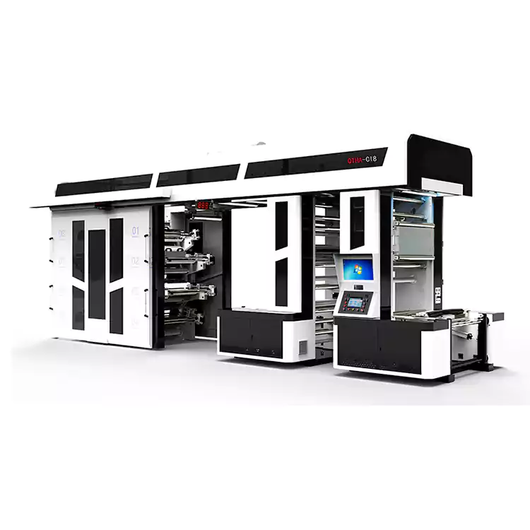 8 रंग हाई-स्पीड सेमी-सर्वो ड्राइव सेंट्रल इंप्रेशन फ्लेक्सोग्राफ़िक प्रिंटिंग मशीन