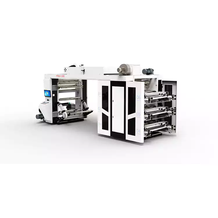 हाई स्पीड फ्लेक्सोग्राफ़िक प्रिंटर एकाधिक रंग प्लास्टिक बैग स्टैक प्रकार प्रिंटिंग मशीन